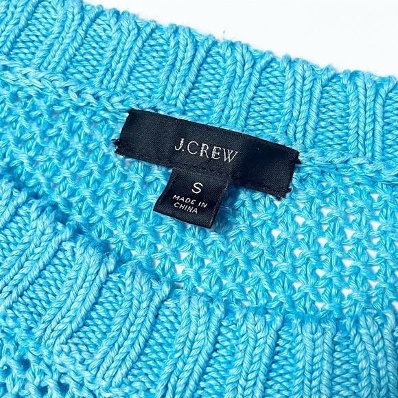 J. Crew 100% Linen Dip Dyed Beach Sweater Small blue ombré tie dye open knit - Picture 7 of 11